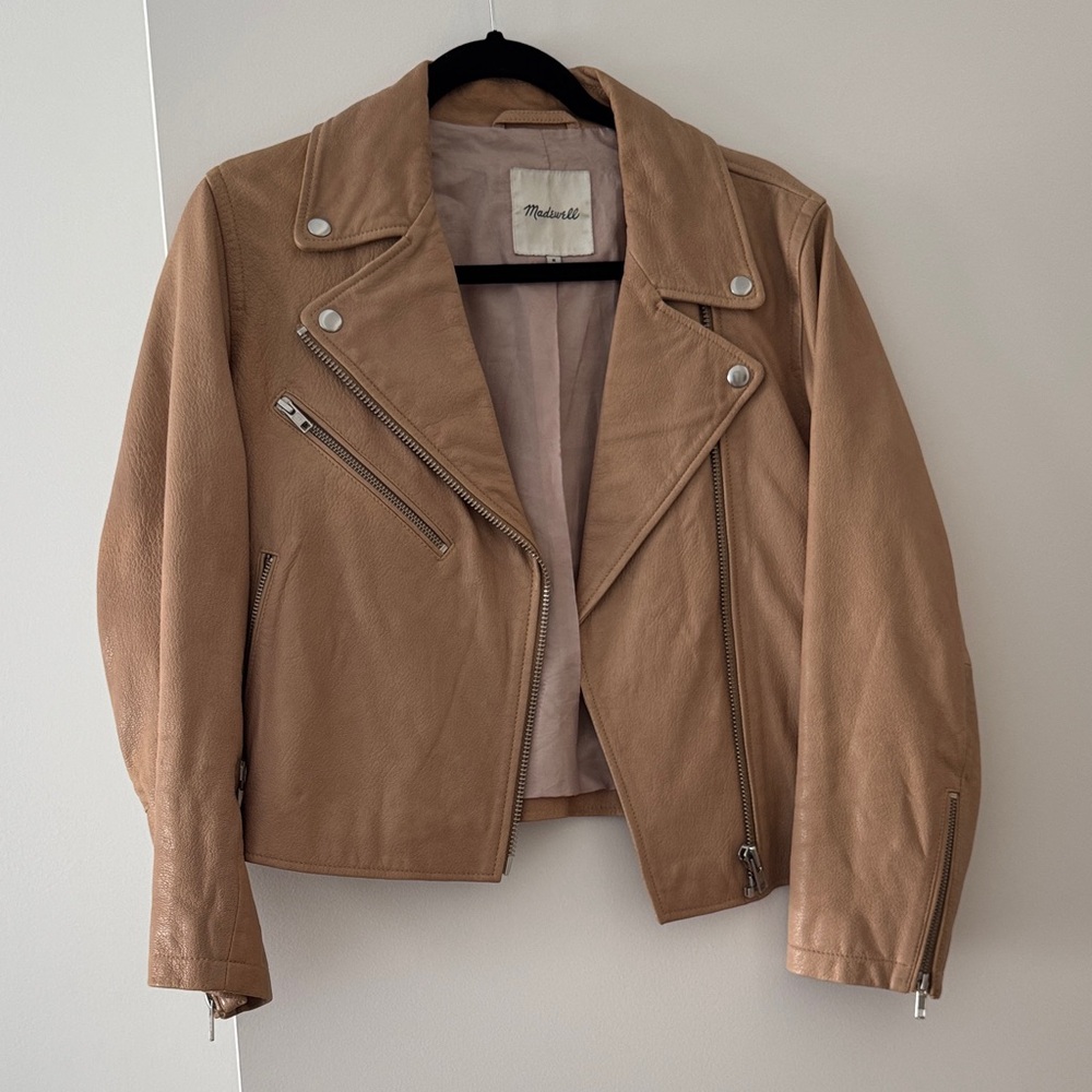 Madewell Light Brown Leather Jacket Medium